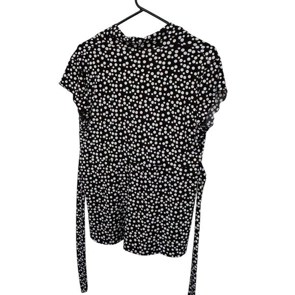 Nine West Separates Women’s Large Tie Back Top Black White Polka Dot Retro Chic - Picture 4 of 9